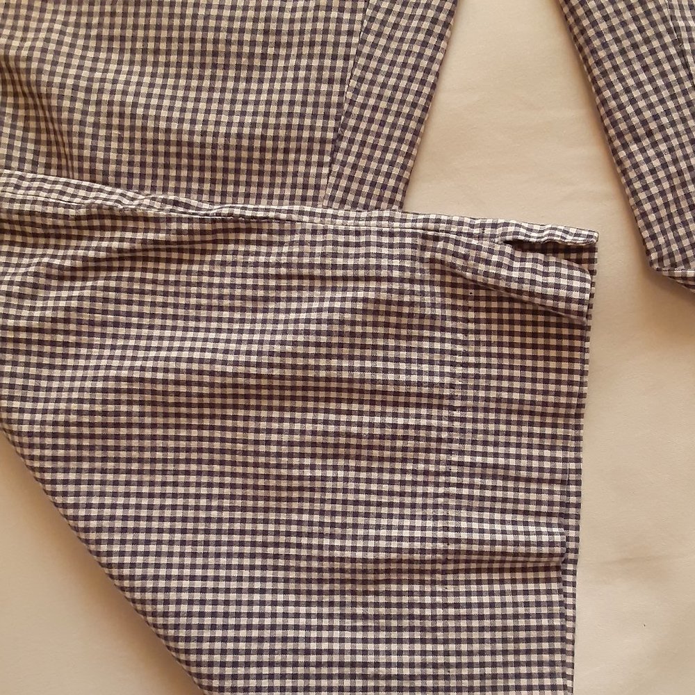 Capri, Crop Pants * Navy Blue & White Gingham * Side-zip * Sz 8P * Erik Stewart